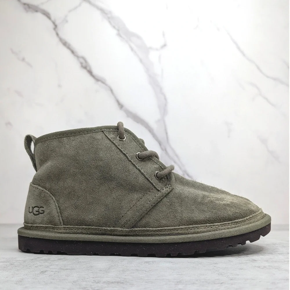 UGG Mens Neumel Chukka Boots Size 8 Olive Suede Lace Up 3236